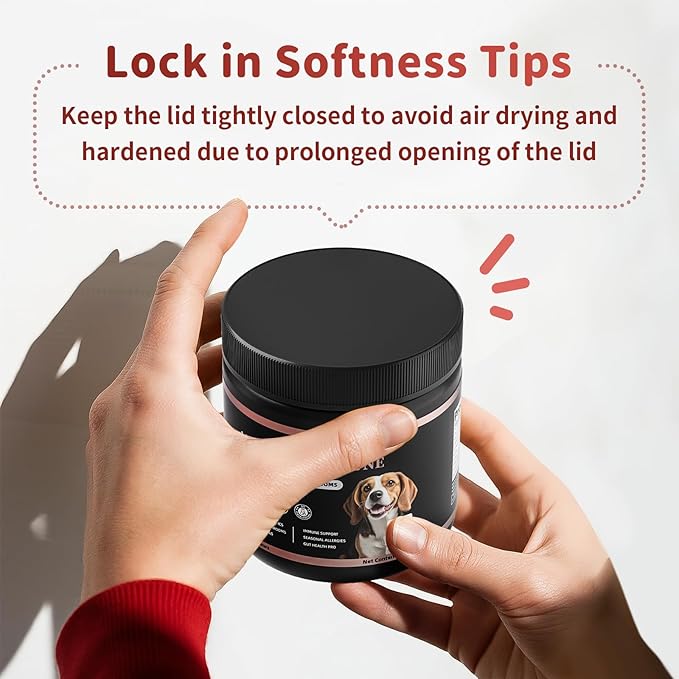 Dog Allergy Chews, Probiotics for Dog Allergy Relief - Itchy Skin and Itchy Ears - Allergy Paw Relief - Seasonal Allergies & Immune Gut Health & Joint, Energy Support, Bacon Flavor - 90 Count