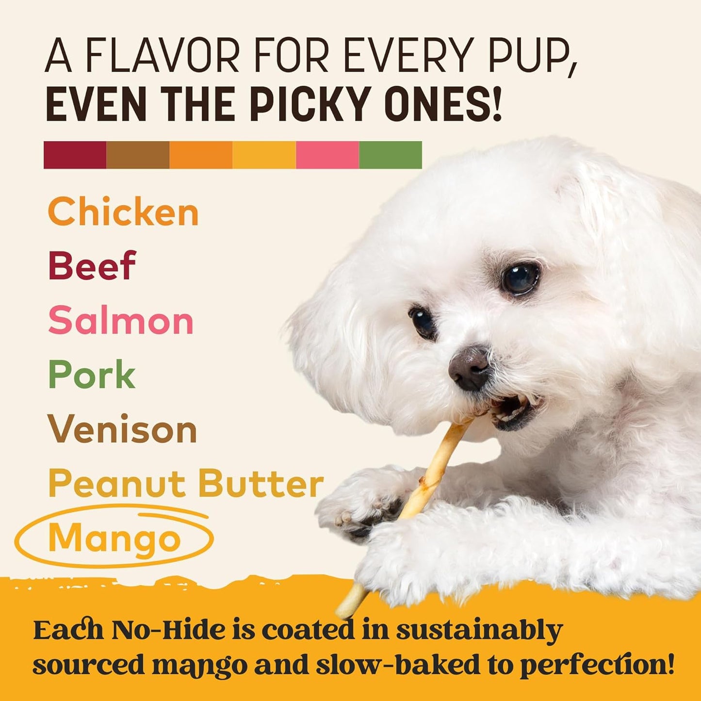 Earth Animal No-Hide Stix Mango Vegetarian Vegetarian Recipe Natural Rawhide Alternative Dog & Cat Chews - 20 Count Value Pack