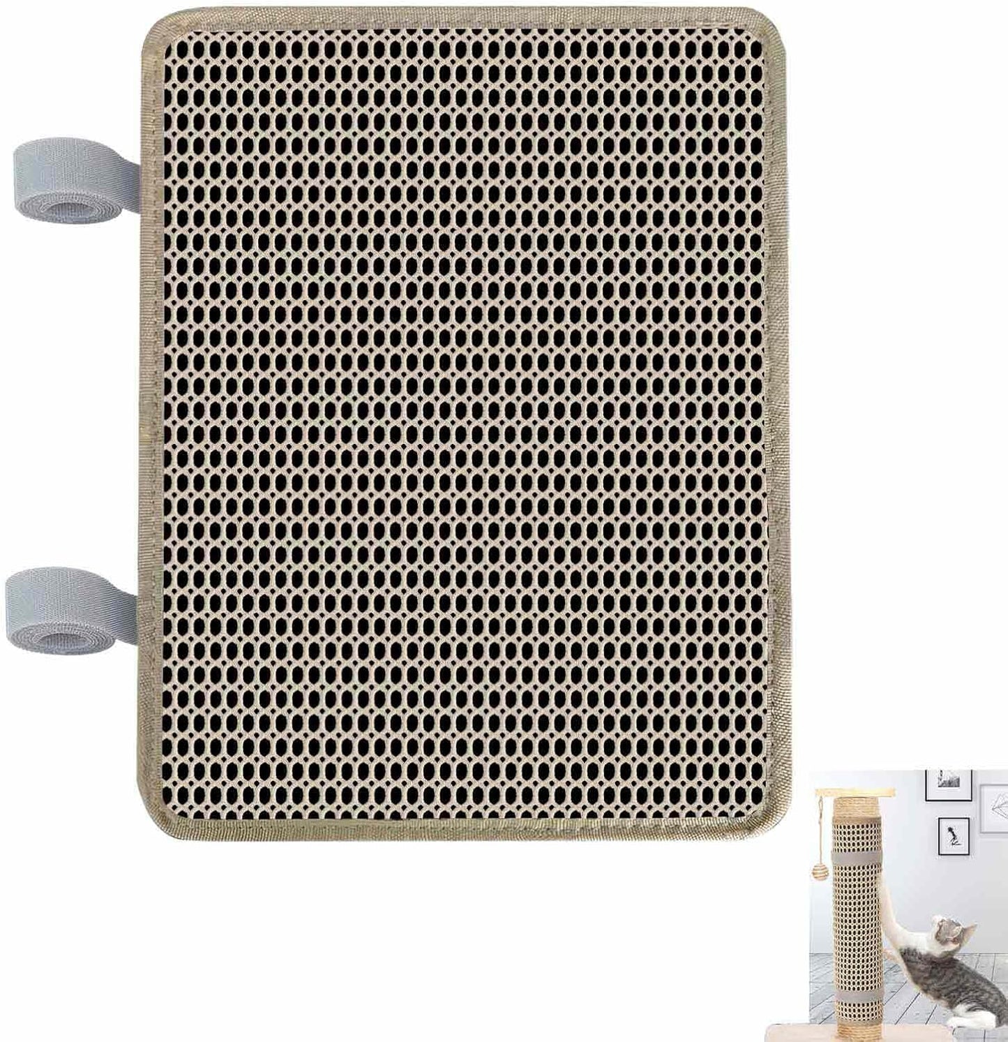 Cat Nail File Scratcher Wrapped Around a Cat Scratching Post, Cat Scratch Pad with 80 Aluminum Oxide Grit, Nail File for Cats Can Help to Trim Your Cat's Nails and Protect Scratch Post