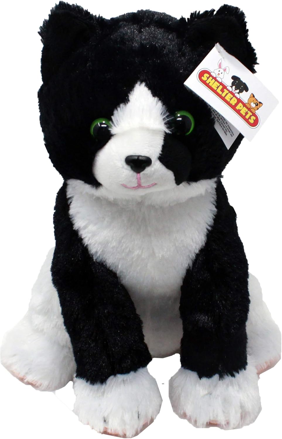 Peppa The Tuxedo Cat - 10" Black and White Plush Toy Stuffed Animals - Based on Real-Life Adopted Pets - Benefiting The Kitten and Cats Animal Shelters They were Adopted from