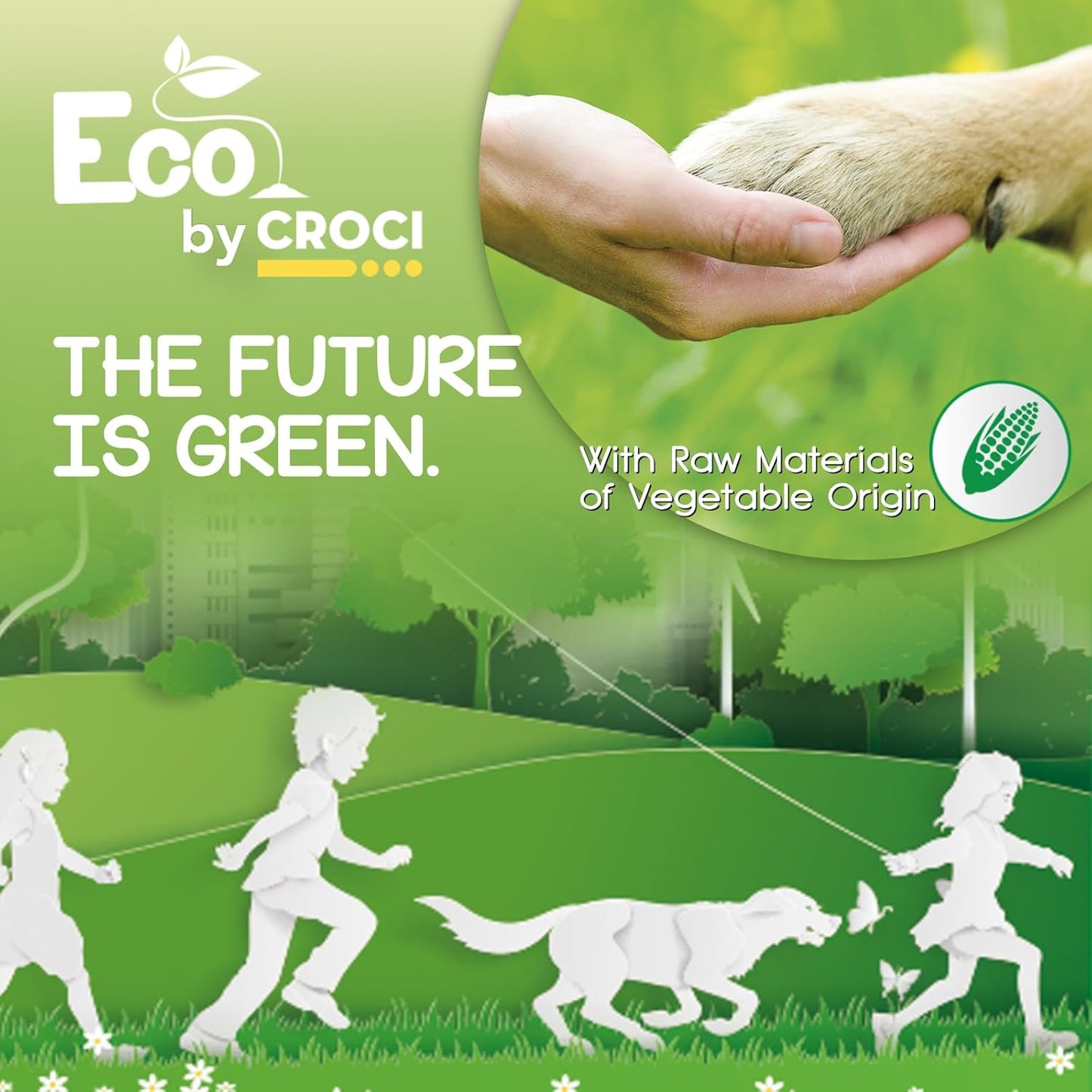 CROCI Puppy Pads 22x22in ECO Green Dog Pee Pads , Plant-Based Dogs Pads Absorbs Up to 4 Cups of Liquid, 5-Layer Leak-Proof & Quick Drying Pee Pads for Dogs, Disposable (50 Counts)