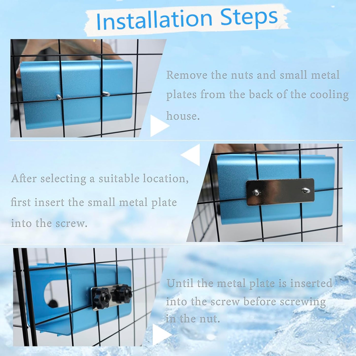Hamsters Cooling Tunnel, Hamsters Instant Cooling Metal House, Aluminum Hanging Hideout Toys for Small Animals Dwarf Hamster Syrian Hamster Leopard Gecko (Blue, 4.7x2.7x2.7 in)