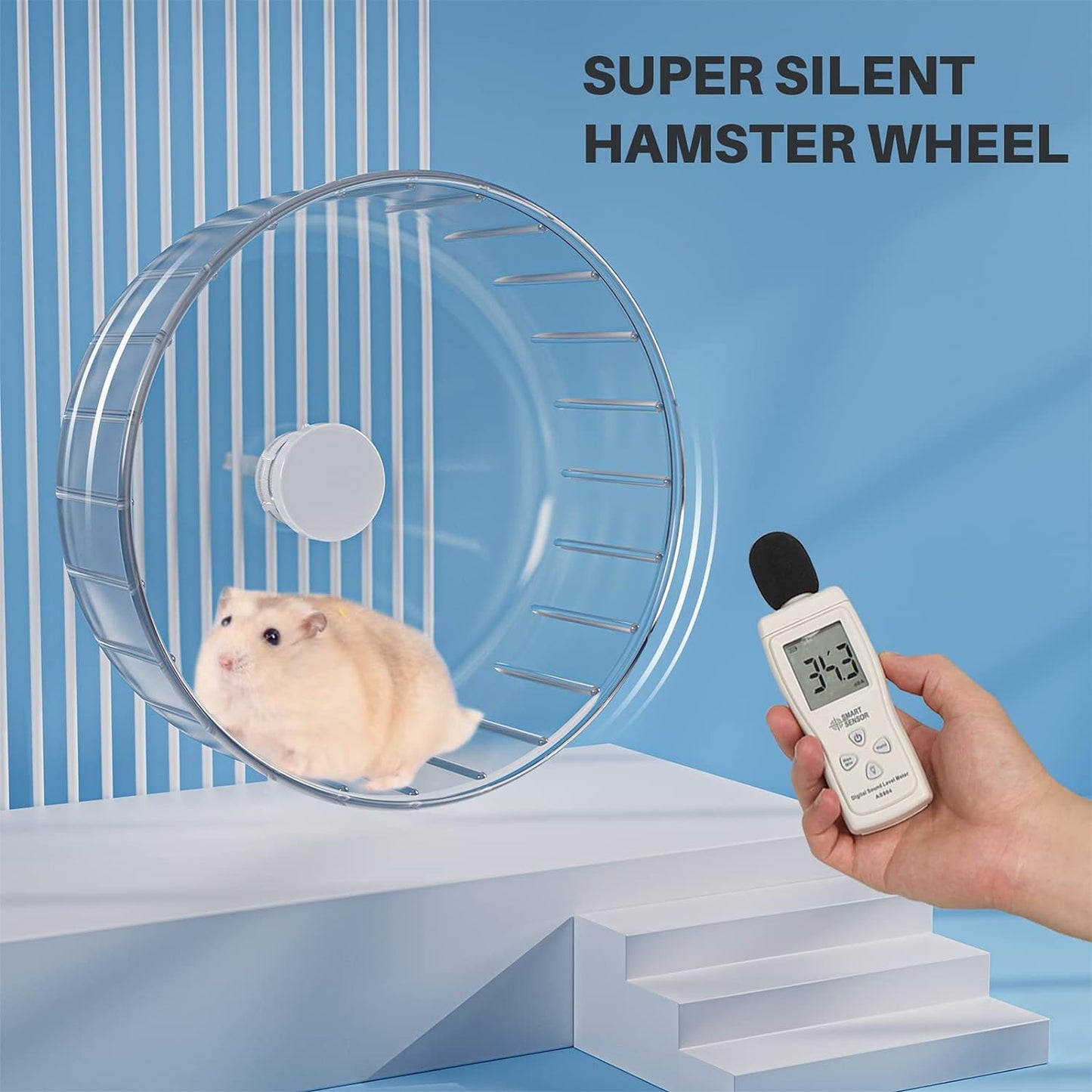 BUCATSTATE Silent Hamster Wheel, 6.7in Exercise Wheel for Gerbil, Dwarf Syrian Hamster, Rat, Mice