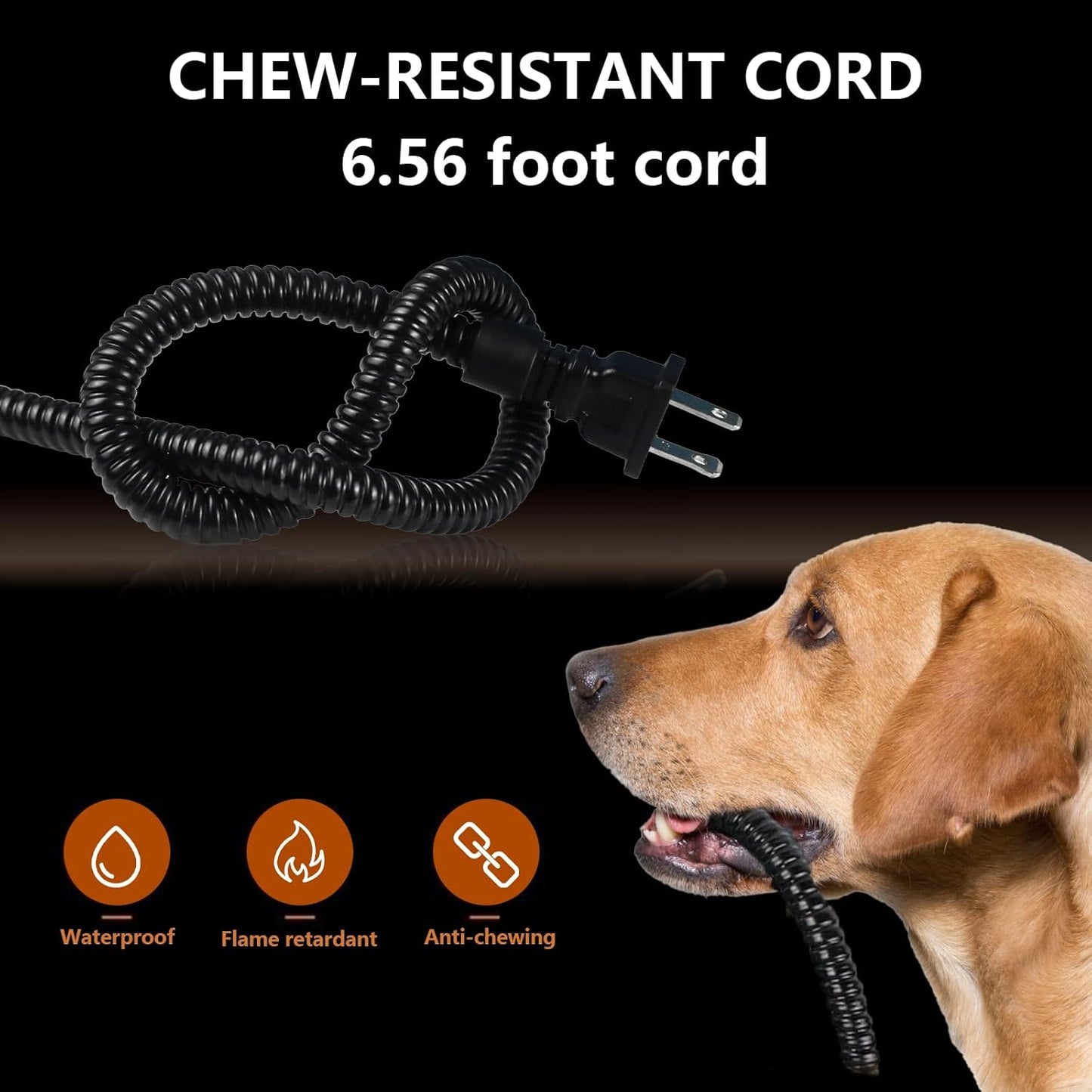 Heated Water Bowl for Dog & Cat, Outdoor Heated Dog Bowl with Chew Resistant Power Cord, Waterproof Heated Pet Bowl Smart Thermal-Dish in Winter for Dog Cat Chicken Duck, 108 OZ 30 Watts