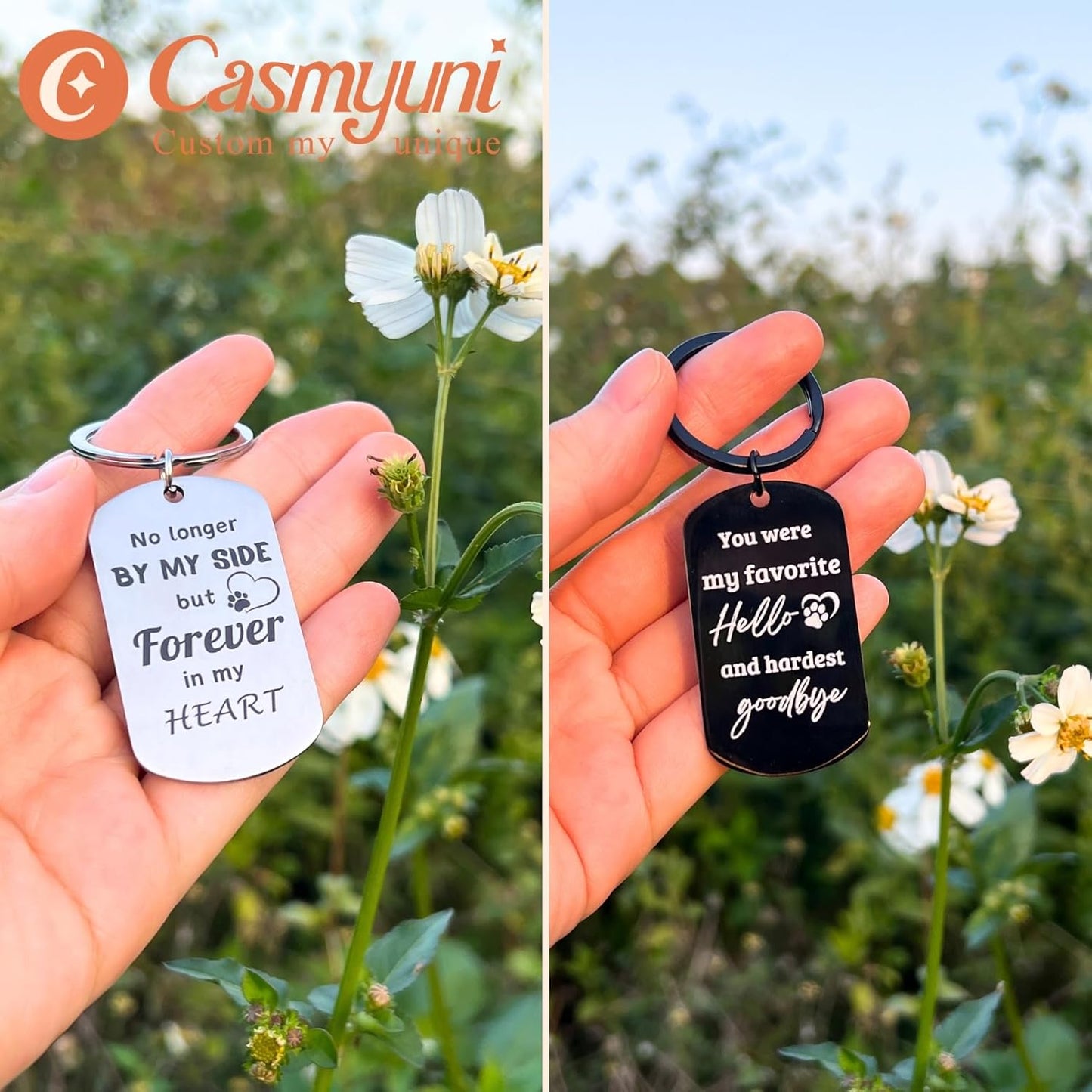 Cat Memorial Gifts for Loss of Cats Custom Pet Picture Keychain Personalized Sympathy Gift for Loss of Pet