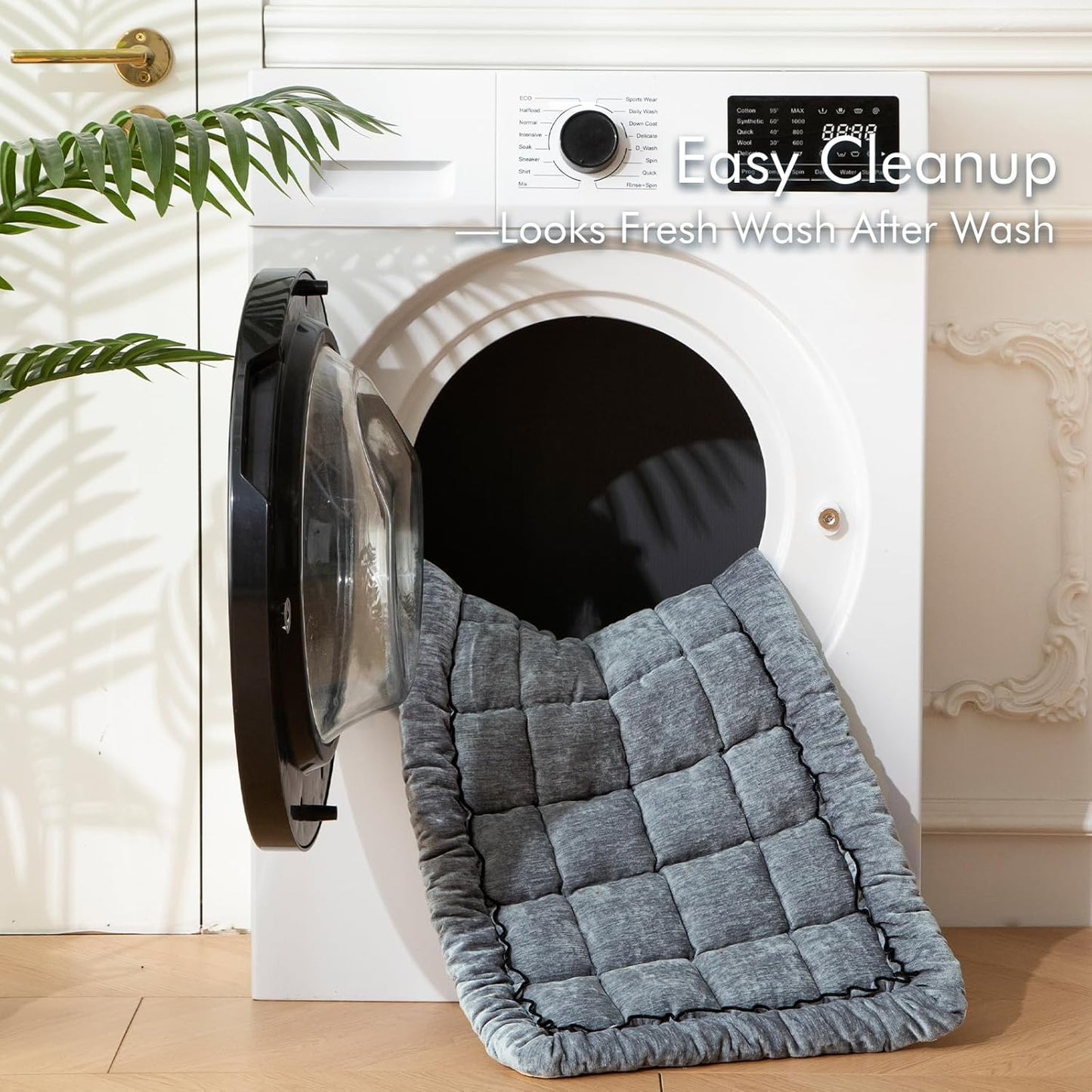 Dog Bed for Car, Pet Travel Backseat Mat for Vehicle SUV Truck Jeep Automobile, Large Washable Foldable Non-Slip Fuzzy Soft Comfortable Cozy Extender Protector Cover Pad, Grey, 24.8x54 in