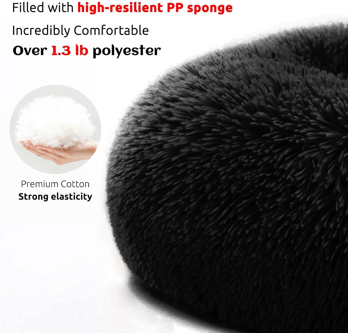 HachiKitty Dog Sofa Bed Cover, Plush Couch Protector, Washable Pet Mat (Large Black)