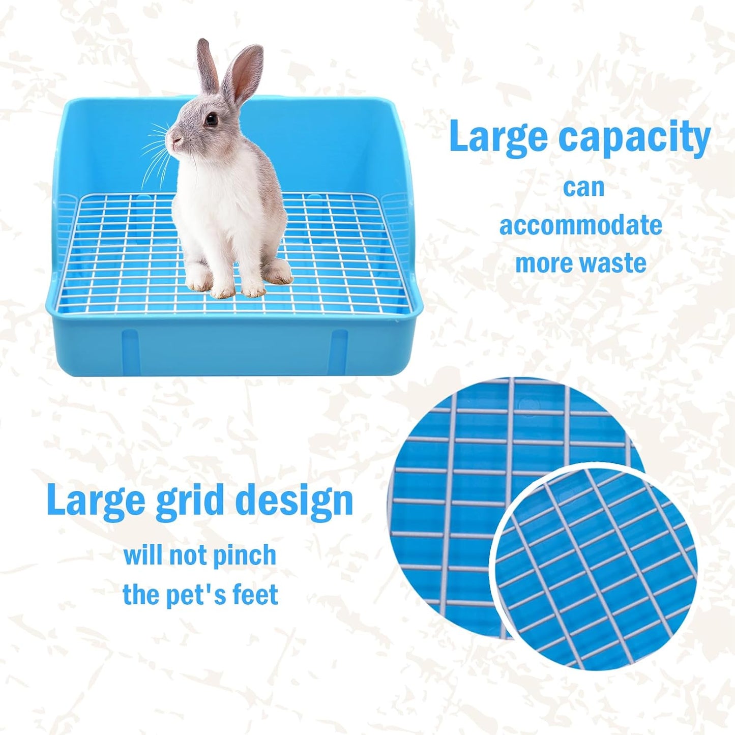 12Pcs Rabbit Litter Box for Cage, Bunny Potty Trainer Corner Guinea Pig Plastic Square Grate Toilet, Pet Bedding Litter Box for Small Animal Ferret Hamster Hedgehog (Blue)