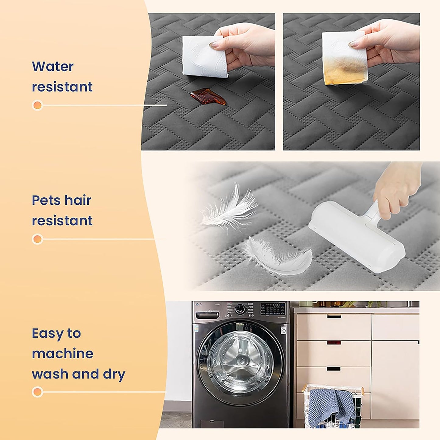 gogobunny 100% Double Sided Waterproof Dog Blanket Soft Pet Bed Cover Reversible Protect Furniture Couch Sofa Car for Puppy Cat Kids (Dark Grey/Light Grey, 40x50 Inch (Pack of 1))