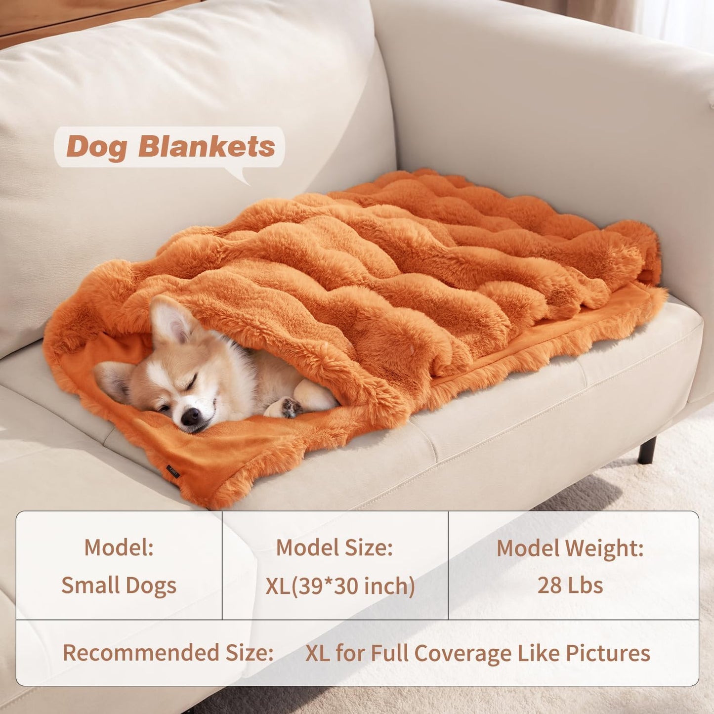 Cat Blanket for Indoor Cats Ultra Soft Plush Faux Fur Kitten Blankets Machine Washable Reversible Pet Throw Protector for Couch Furniture 21"X 18"Orange