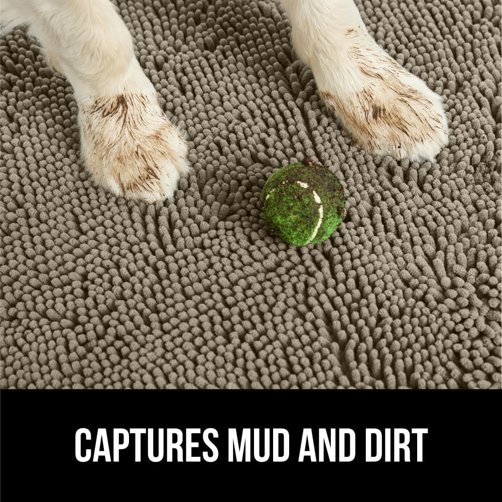 GORILLA GRIP Dog Doormat, Absorbent Doormats for Muddy Dogs Paws, 48x30 Machine Washable Soakstopper Rugs, Cleaner Floors, US Designed Pet Bed Door Mat, Indoor Entrance Pets Rug, Cappuccino