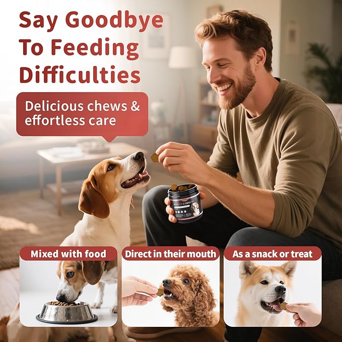 Dog Allergy Chews, Probiotics for Dog Allergy Relief - Itchy Skin and Itchy Ears - Allergy Paw Relief - Seasonal Allergies & Immune Gut Health & Joint, Energy Support, Bacon Flavor - 90 Count