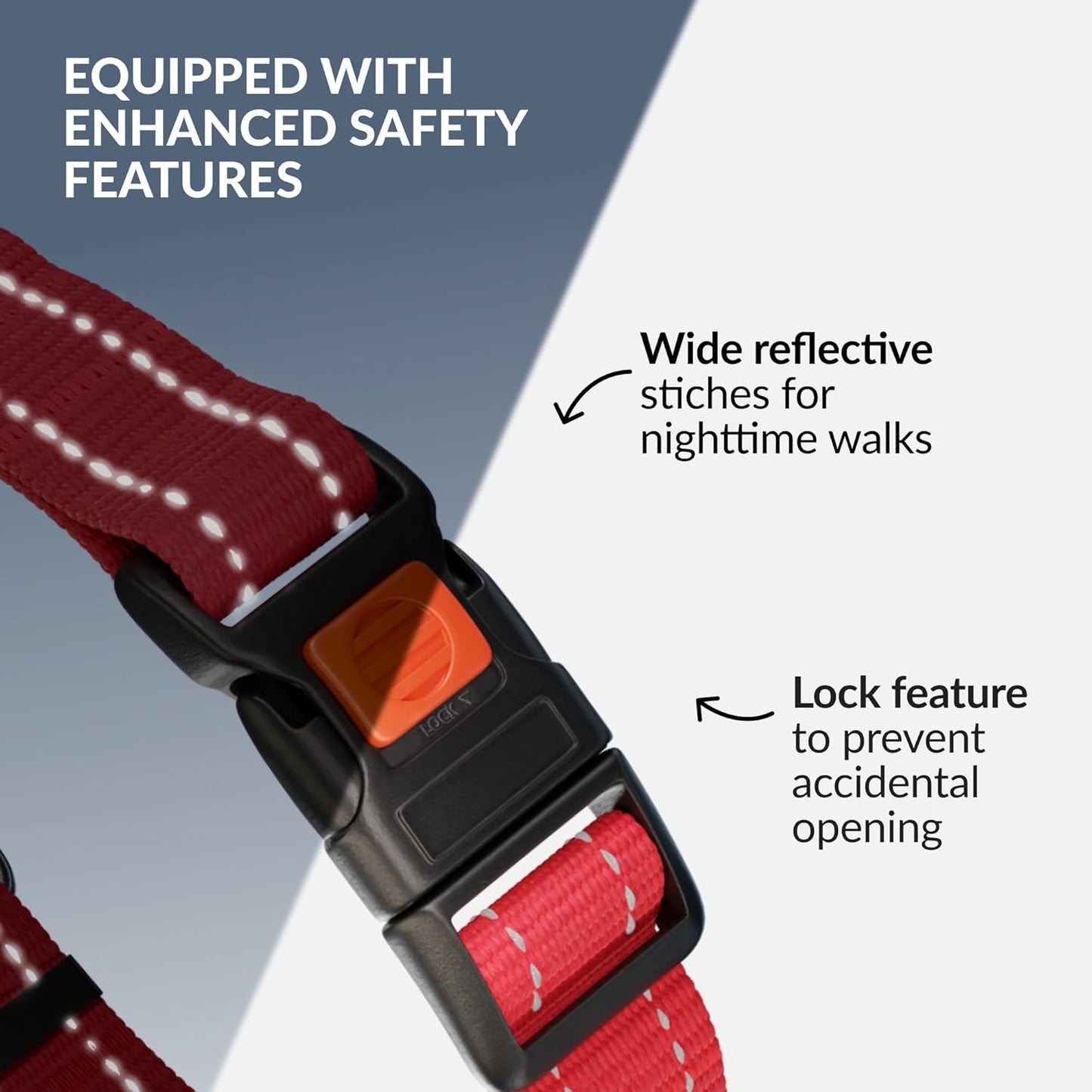 CollarDirect Martingale Dog Collar with Stainless Steel Chain and Quick Release Buckle - Reflective Collar for Large, Medium, Small Dogs - Red, Small (Neck Size 12"-15")