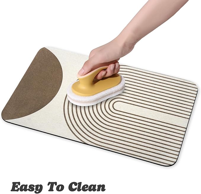 Dog Food Mats for Floors Waterproof, Cat Water Bowl Mats Pet Feeding Absorbent Mat Placemats for Food and Water Brown Bohemia 16 * 24 inch