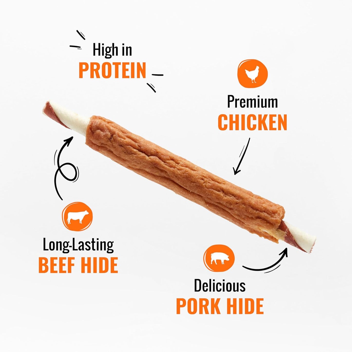 Good ‘n’ Fun Triple Flavor Ribs Chews for All Dogs, 8.4 Ounces, Treat Your Dog to Long-Lasting Chews Made with Beef Hide, Chicken and Pork Hide