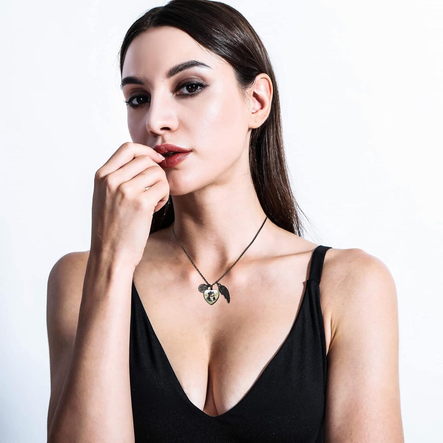 Personalized Urn Necklace for Pet Ashes Custom Photo/Name/Date Paw Print Pendant for Women Men Cremation Jewelry Memorial Keepsake for Dog/Cat/Pet Urn Necklace with Funnel Fill Kit