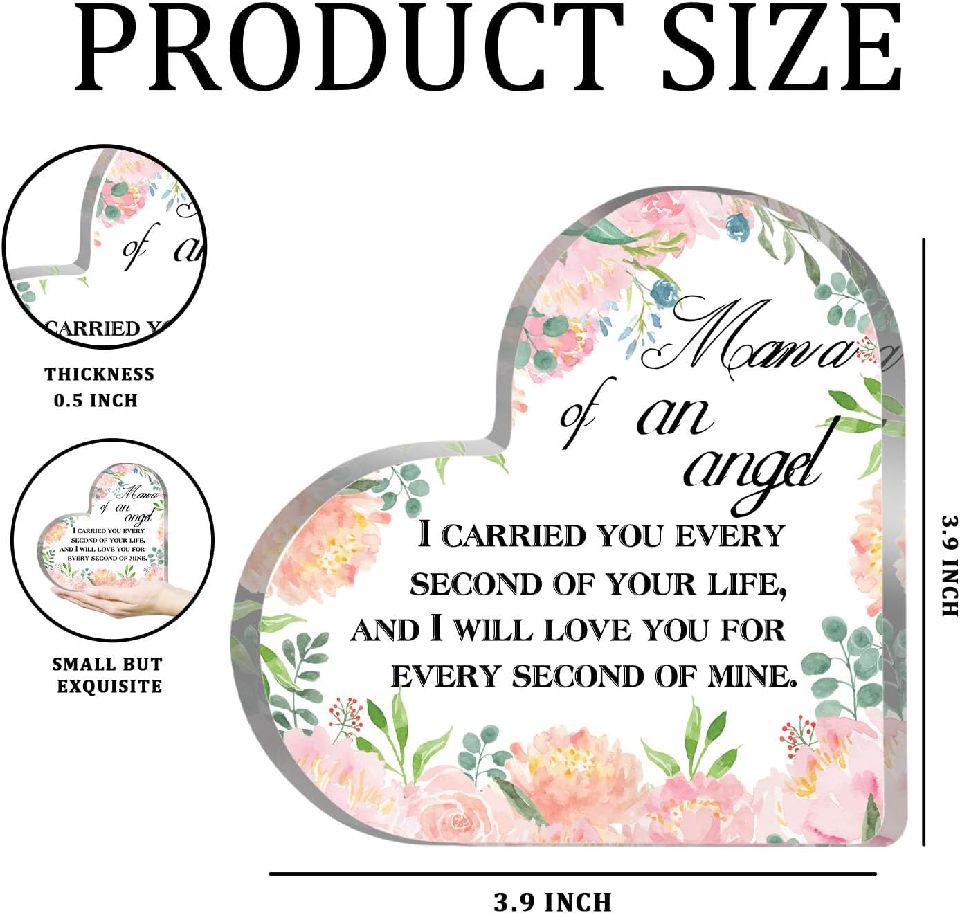 Miscarriage Gifts for Mothers Mom Bereavement Remembrance Miscarriage Acrylic Keepsake for Loss of Infant Baby Pregnancy Loss Gifts Grief Sympathy Memorial Table Decorations