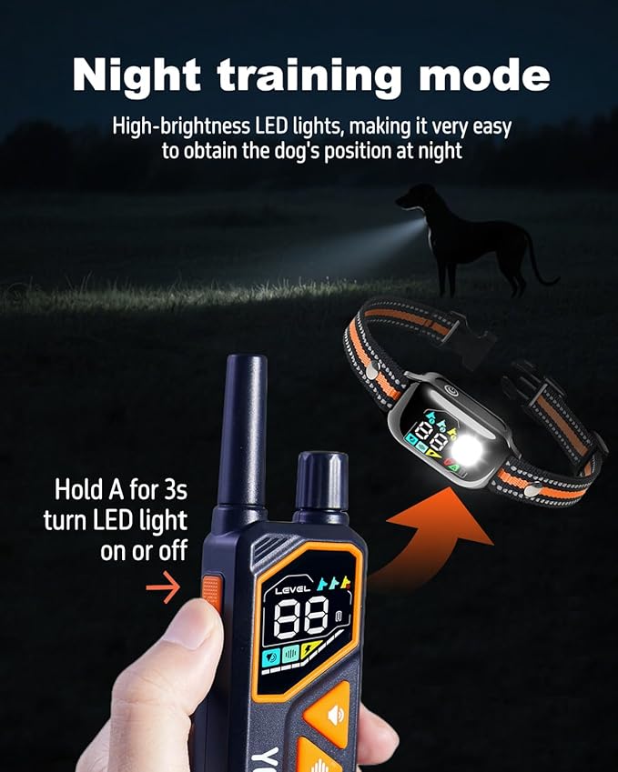 2-in-1 Dog Shock Collar with Remote Control and Automatic Bark Mode - Electric Training Smart Anti Barking Collars for Small Medium Large Dogs E-Collar 3300FT (5-150Lbs) IPX7 Waterproof