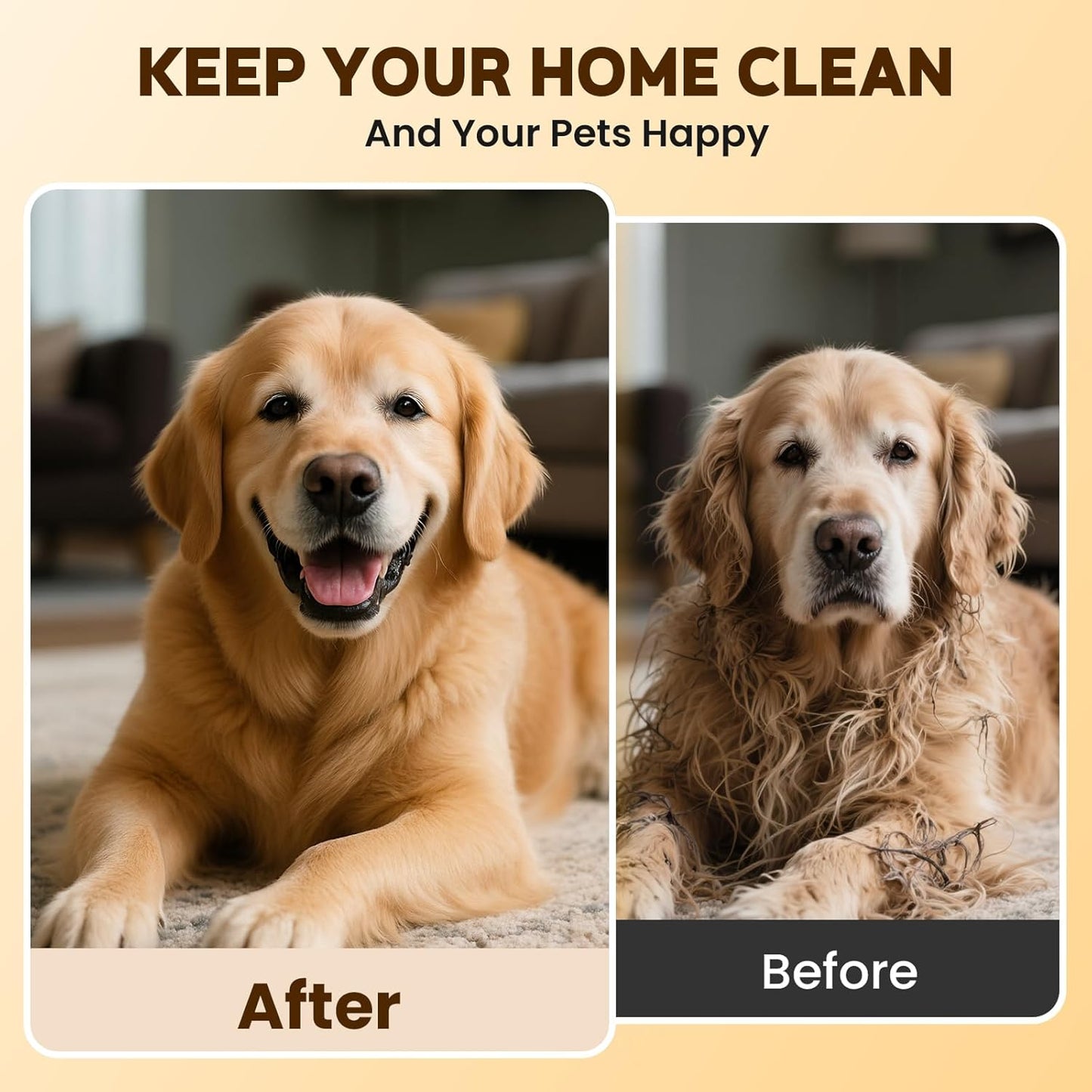 Deshedding Dog Brush & Pet Hair Remover Comb – Grooming Tool for Cats, Dogs, Rabbits, Horses, Hamsters | Itching Relief & Gift for Pet Lovers