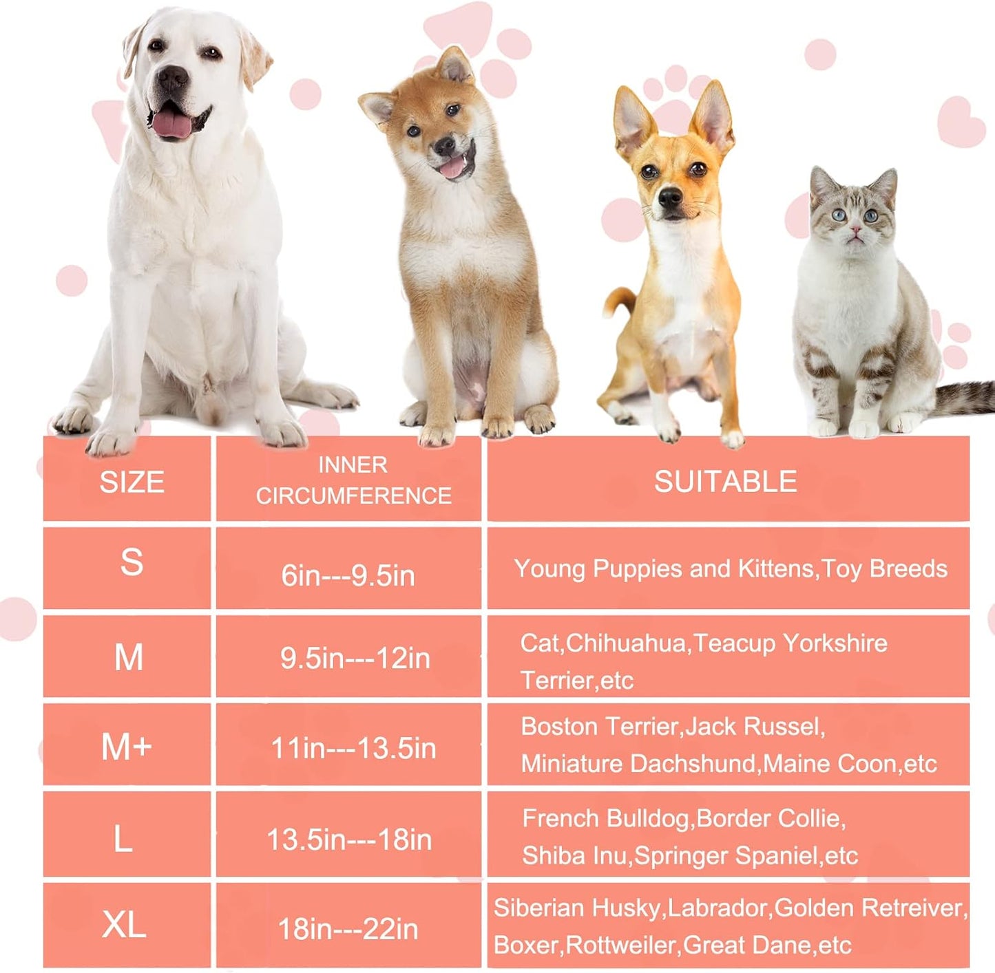 Inflatable Dog Cone Collar for Large Medium Small Dogs, Soft Dog Donut Collar Adjustable Recovery Cone for Pets After Surgery, Extra Enhanced Anti-Licking Guard Shield (Pink Donut, Large)