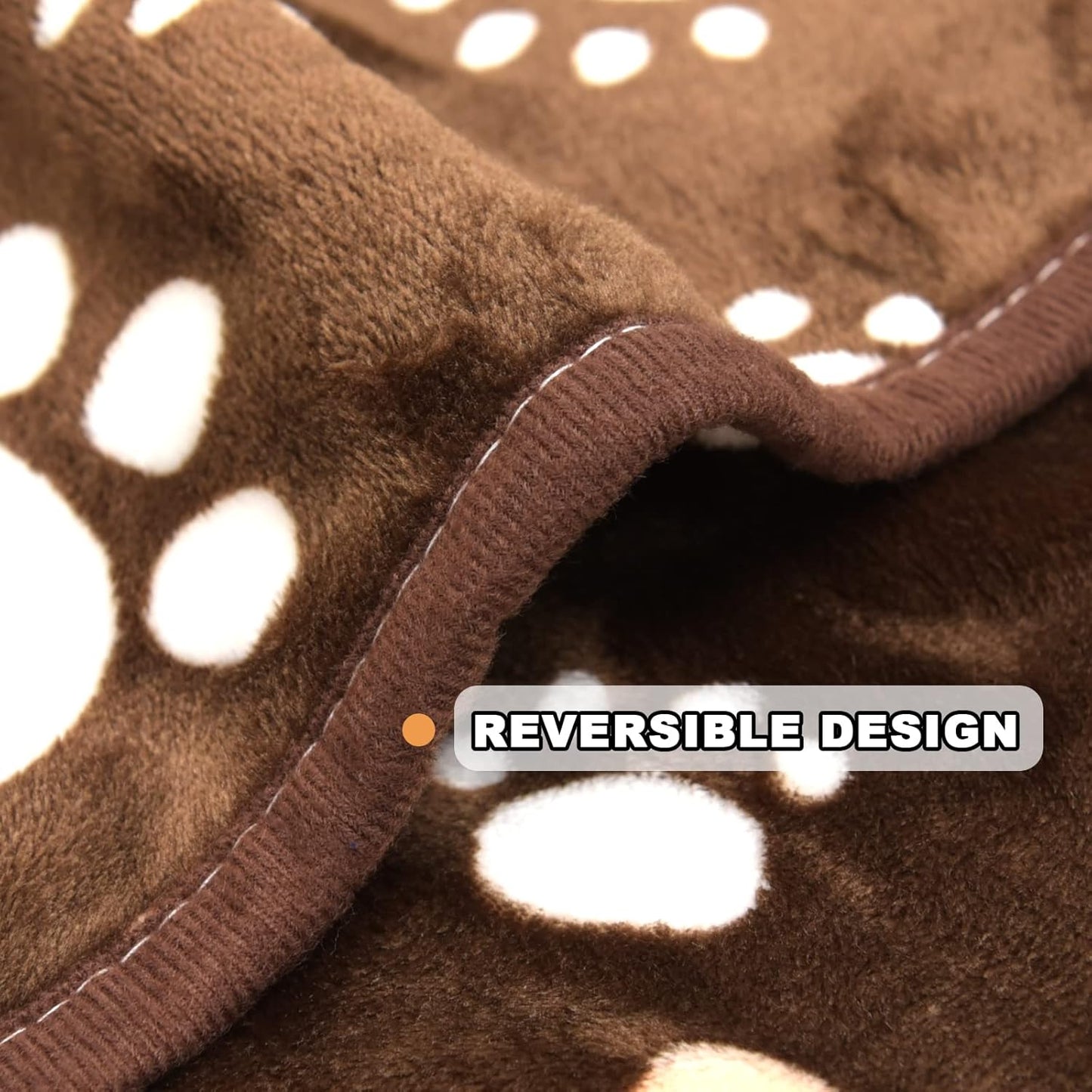 Dog Blanket, Soft Fleece Dog Blankets for Large Dogs, Fluffy Flannel Pet Cat Puppy Blanket Mat Cover for Bed Couch, Cute Paw Print Throw Blanket for Dogs, Brown 50"X40"