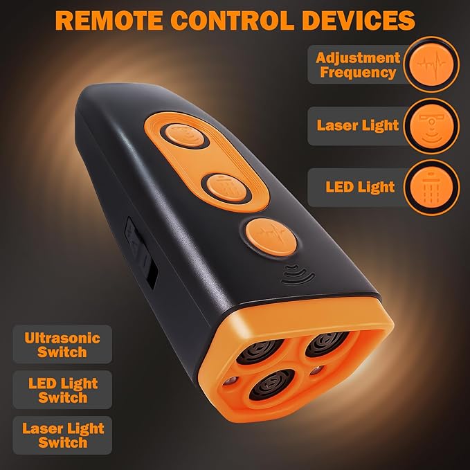 Dog Bark Deterrent Device, Ultrasonic Anti-Barking Device for Dogs Training, Safe and Effective, Up to 35FT Long Range Rechargeable & Portable Bark Shield Indoor and Outdoor Use, Orange