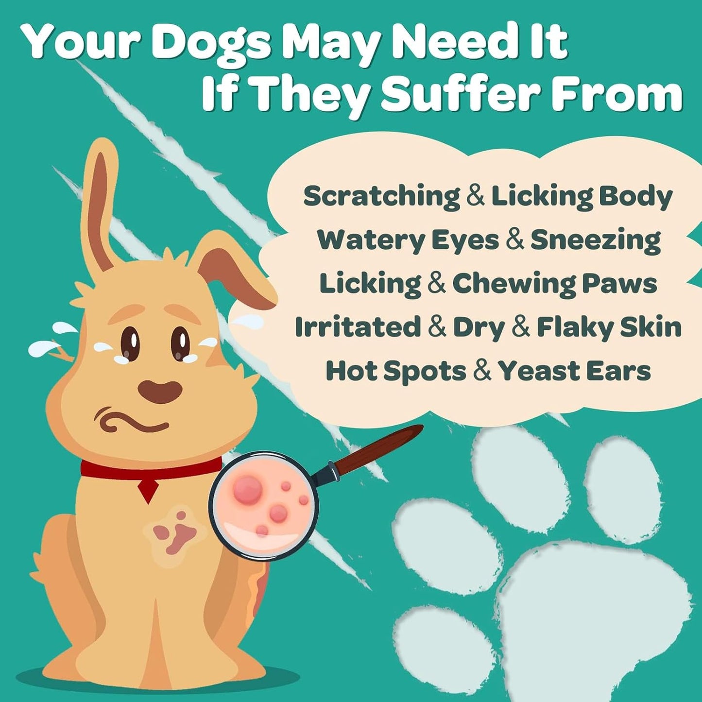 NATURE TARGET Dog Allergy Relief Freeze Dried Chews, with Probiotics, Colostrum for Immune Health, Anti Itch & Seasonal Allergies & Scratching, Omega 3 for Skin & Coat Health, Pawlicking, Hot Spots