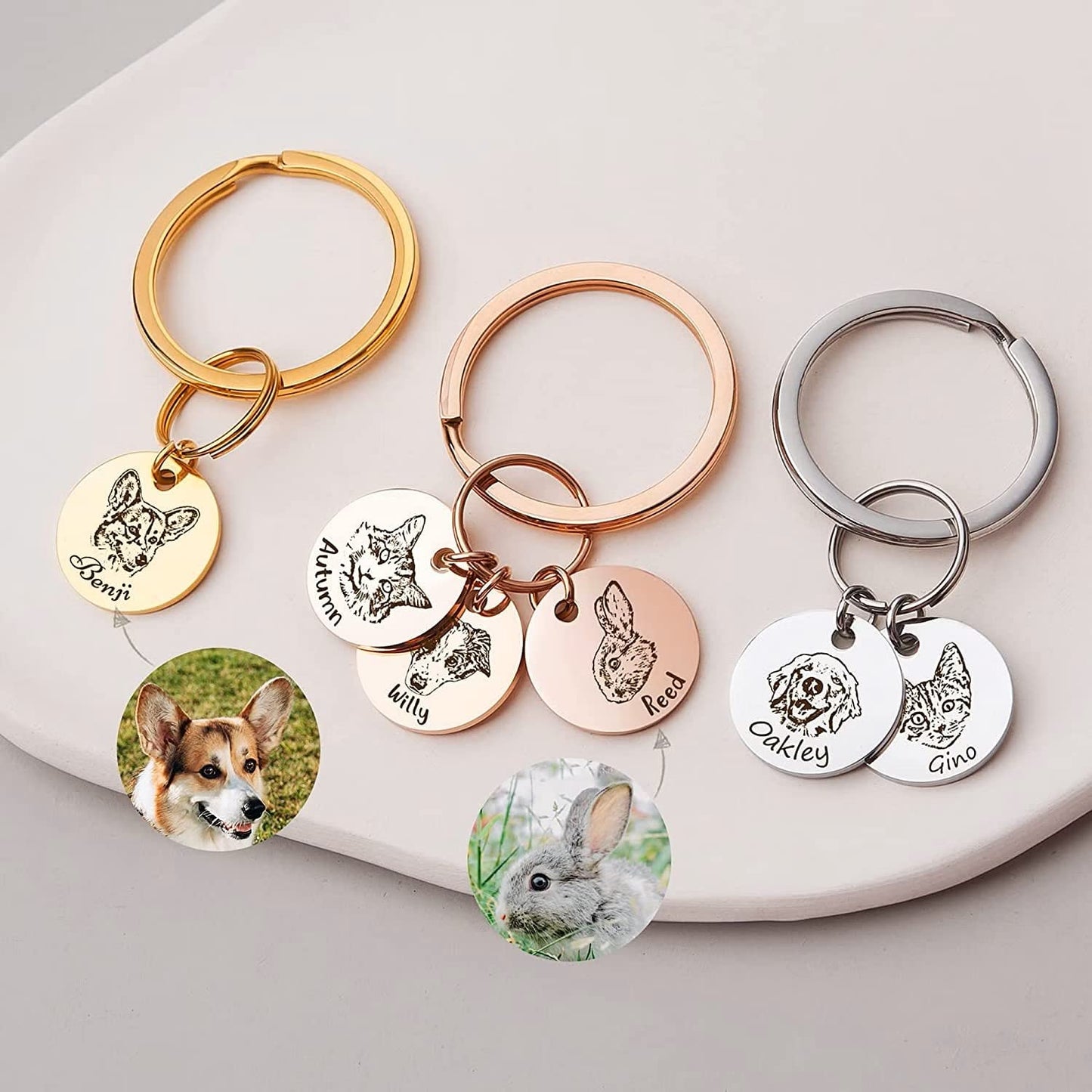 Custom Pet Portrait Dog Keychain for Mom Dog and Cat Keychain Pet Lover Personalized Gift Dog Mom Keychain Dog Pet Gifts Custom Keychains