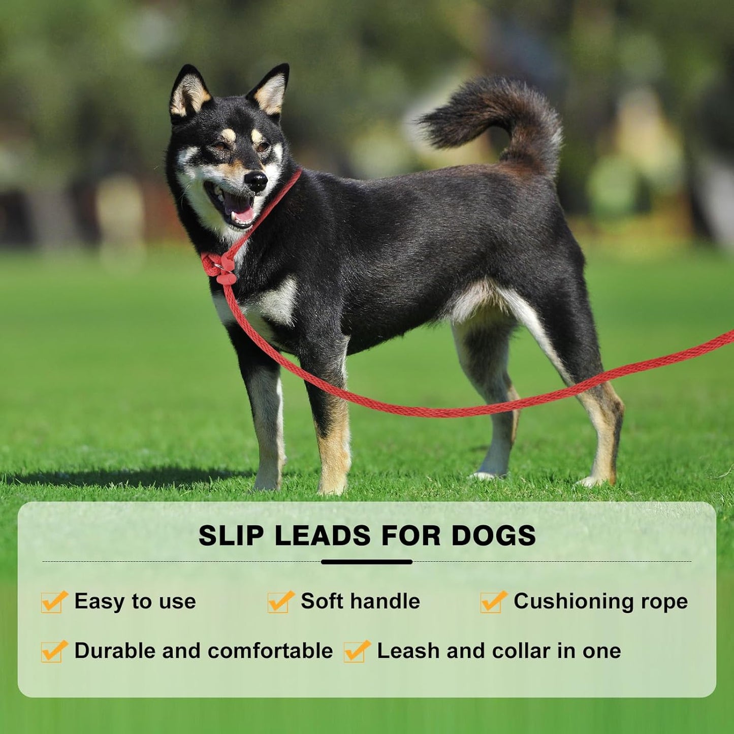 Lynxking Dog Leash Slip Lead Reflective Breathable Rope Comfortable Strong No Pull Slip On Pet Training Lead for Dogs