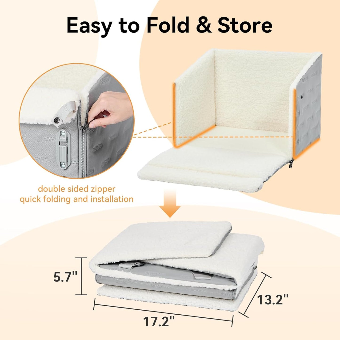 A 4 Pet Dog Car Seats for Small/Medium Dogs, Booster Car Seat with Easy-to-Install Patented Safety Buckle, Pet Seat mit Safety Leash for Dogs Under 35 Lbs