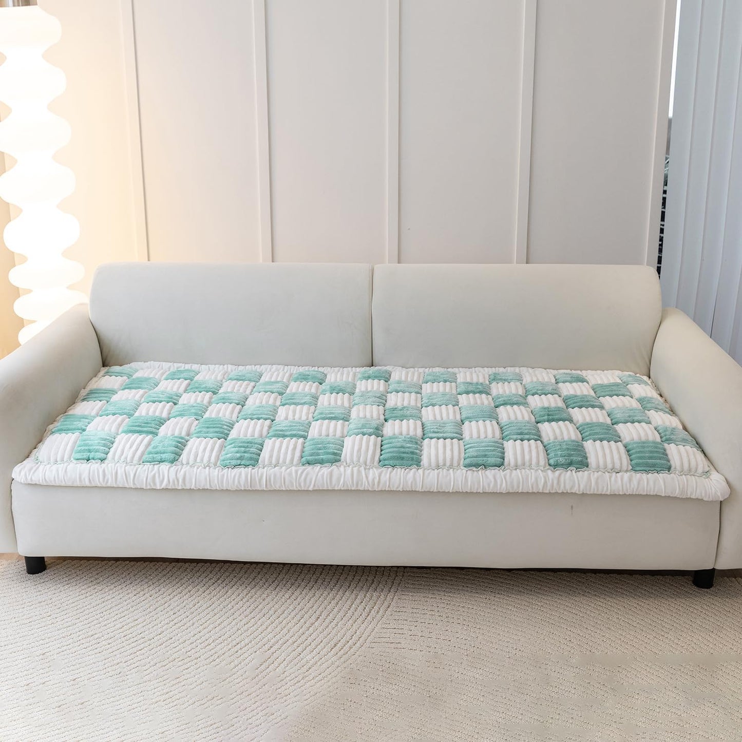 Pet Couch Cover for Sofa, Dog Cover for Couch, Washable Pet Couch Covers for Large Dogs, Anti-Slip Dog Bed Mat for Couch (Sky-Blue, 27x82inch)