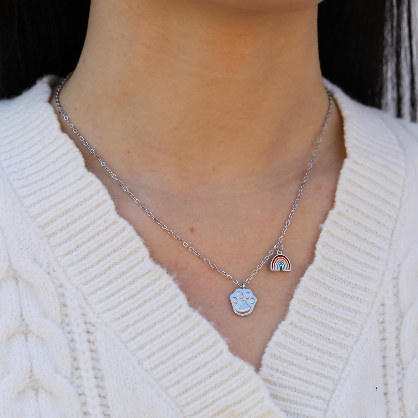 Baydurcan Pendant Necklace for Women Evil Eye Ankh Bow Necklace for Friends Sister Birthday Just Because Christmas Gifts