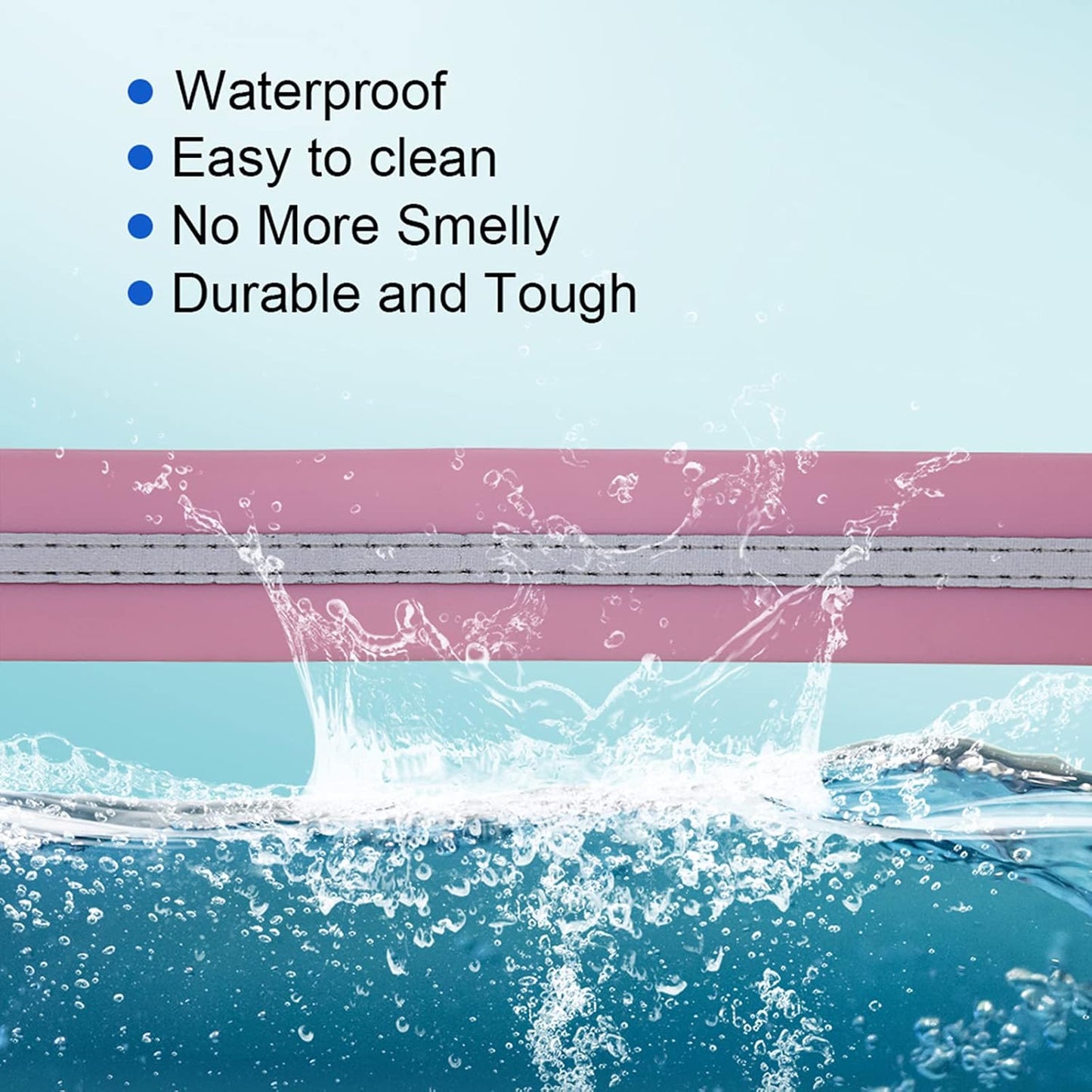 NIMBLE Dog Collar Waterproof Pet Collars Anti-Odor Durable Adjustable PVC & Polyester Soft with Reflective Cloth Stripe Basic Dog Collars S/M/L Sizes (Large (15.35”-24.8”inches), Lavender)