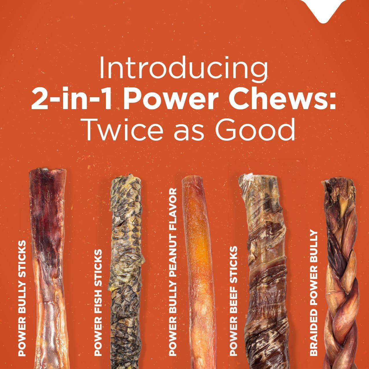 Natural Farm Power Beef Sticks Dog Chews (6”, 5-Pack), 2-in-1 Power Chews: Premium Bully Cheek Wrapped in Beef Esophagus for Double Chewing Time, Promotes Dental Health, Great for Medium Dogs