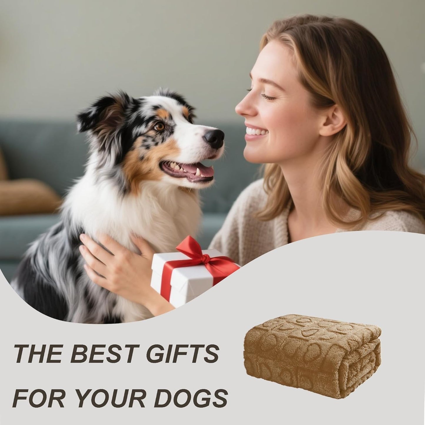 gogobunny Calming Plush Dog Cat Blanket 300GSM Coral Fleece, Ultra-Soft Machine Washable Pet Bedding for Small Medium Dogs Cats Puppies Kittens (Brown, 40x50)