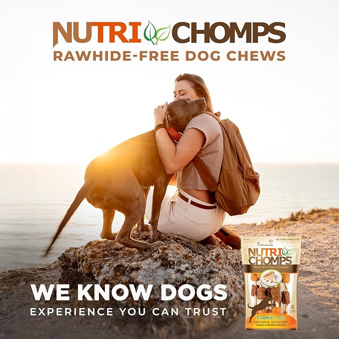 NutriChomps Dog Chews, 5-inch Kabobs, Easy to Digest, Rawhide-Free Dog Treats, 6 Count, Real Chicken and Duck flavor