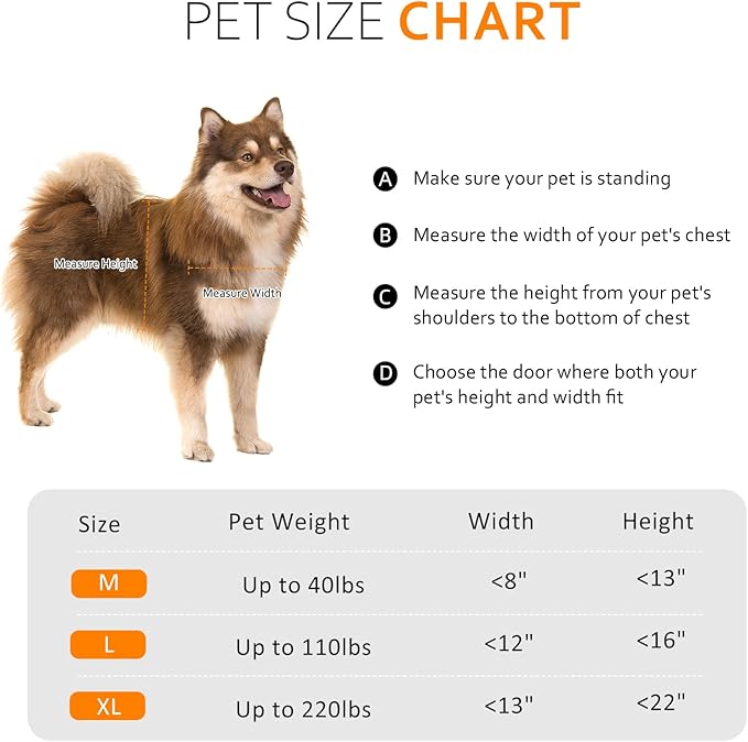 [Classicmacher] Heavy Duty Doggie with Two Sliding Lock Panel, Aluminum Large Dog Door for Exterior Door, Magnetic Double Flaps for X-Large and Large Dog Up to 200LBS(X-Large,Silver)