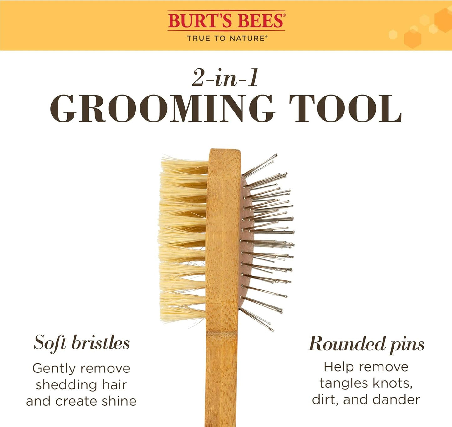 Burt's Bees for Pets Double Sided Pin & Hemp Bristle Dog Brush | Best All-Purpose Dog Brush To Reduce Shedding Great for All Small Dogs And Puppies (Pack of 24)