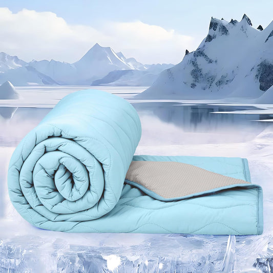 Cooling Blanket for Dogs - Q-MAX>0.4 Waterproof Pet Throw Blanket Bed Cover, Non-Slip Dog Blankets for Couch Protector, Washable Furniture Cover for Summer, Blue,60x80