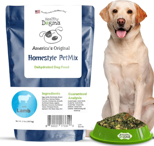 Healthy Dogma - Homestyle PetMix Dehydrated Lamb Dog Food - Clean Ingredient Food - No Preservatives, Homemade Dog Food (Homestyle PetMix with Lamb, 2 lbs)