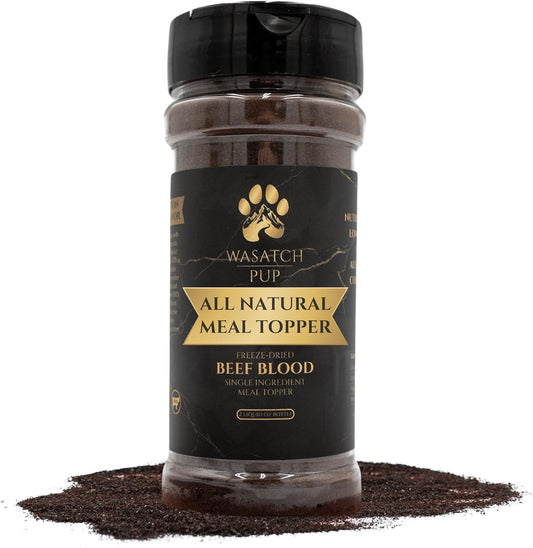 Beef Blood Dog Food Toppers for Picky Eaters | 100% Real Beef Flavor Meal Toppers for Dogs and Cats | USDA Approved Freeze-Dried Powder Pet Meal Booster | Made in The USA - 3.05 Oz