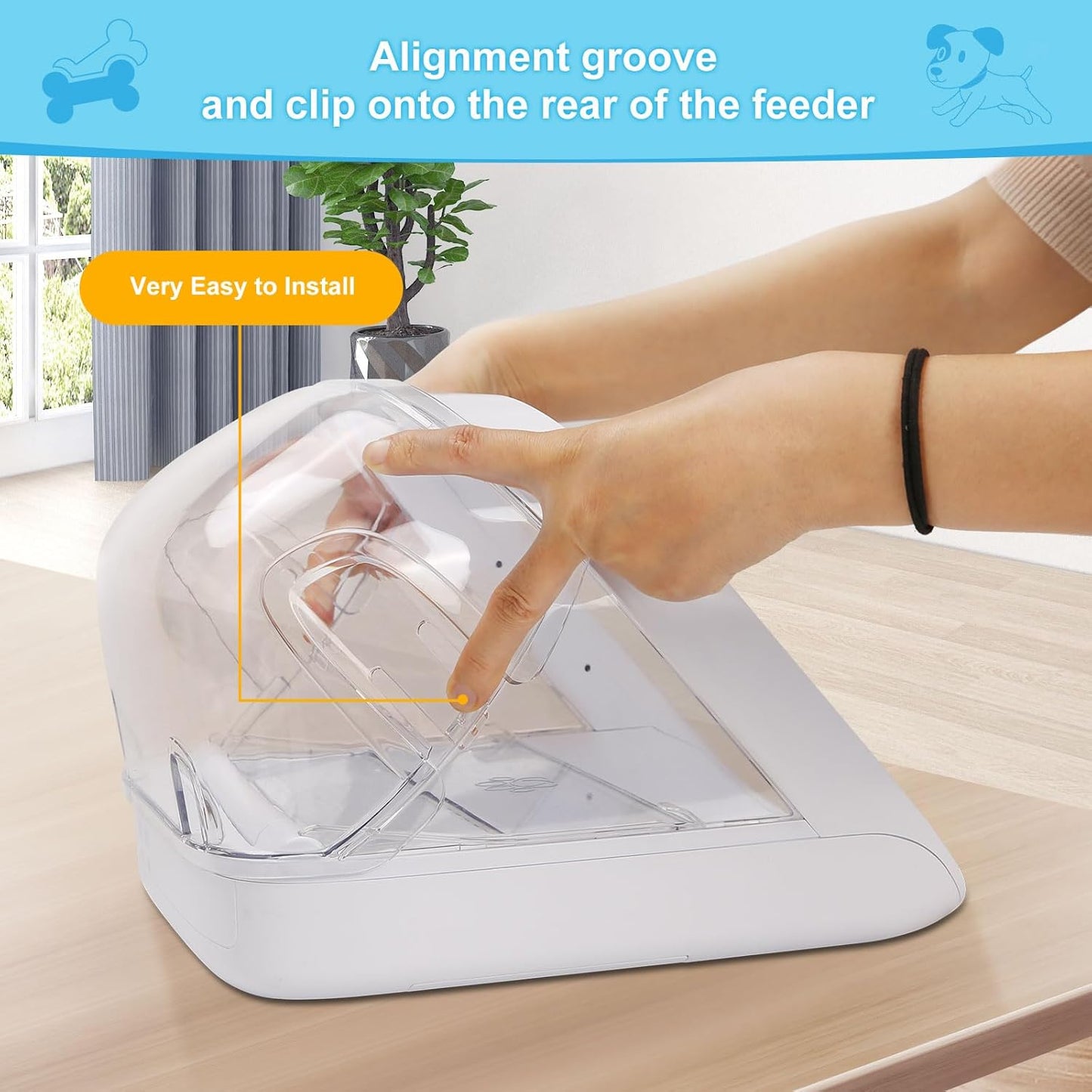 Pet Feeder Rear Cover for Pet Feeder & Connect, YOIHABV Cat Feeder Cover, Help Ensure Persistent Pets Can't Access/Steal Food from The Rear of The Cat Feeder While Lid is Open