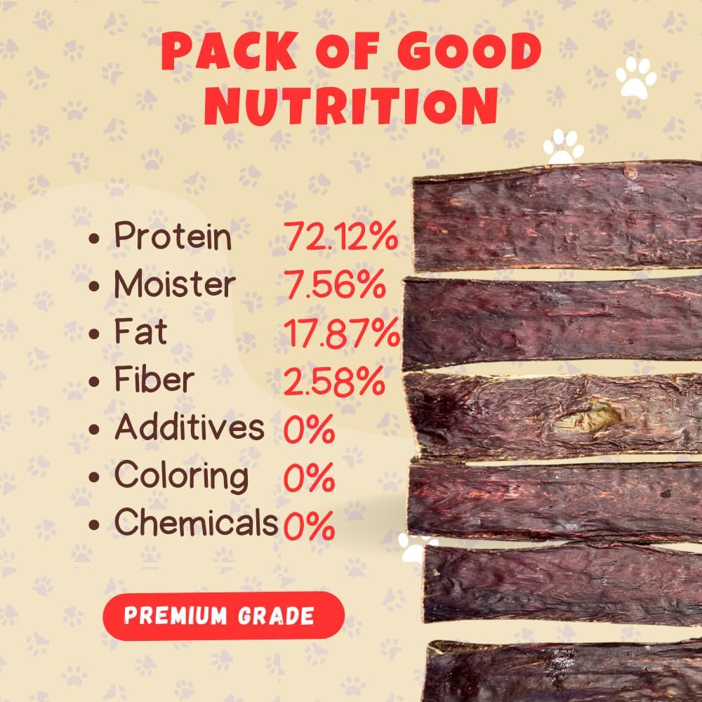 Amazing Dog Treats - Beef Esophagus Jerky for Dogs (10-12 Inch - 30 Pc/Pack) - Gullet Dog Chews