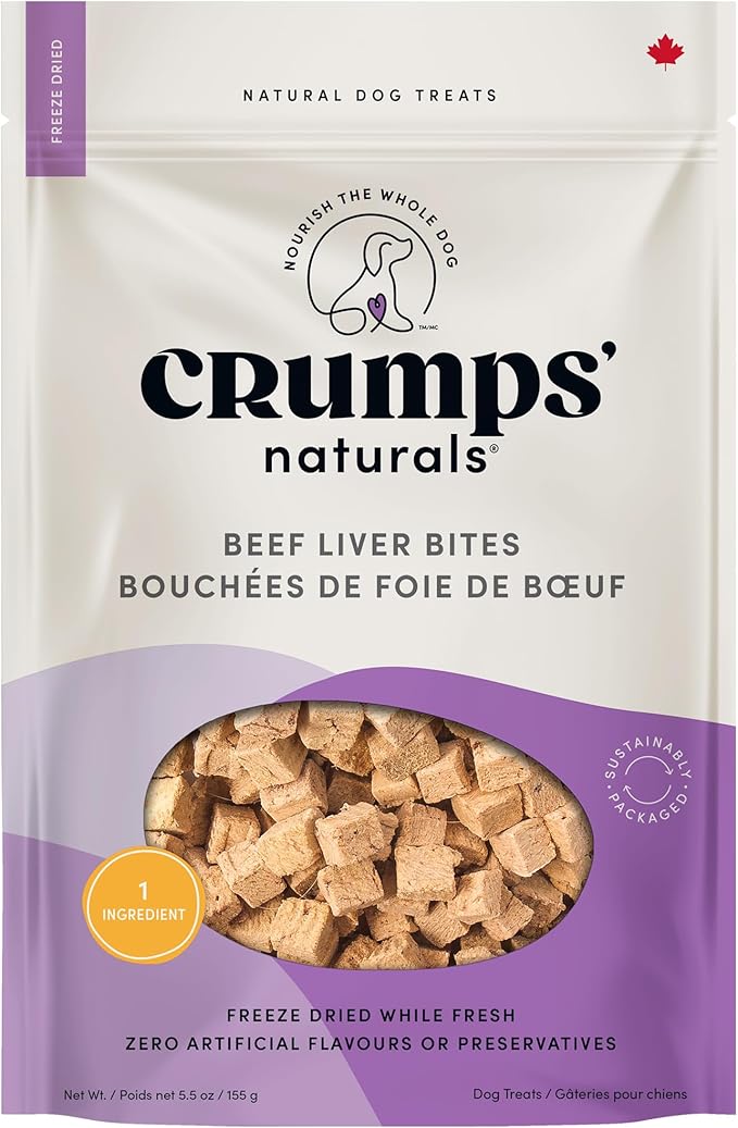 Crumps' Naturals Beef Liver Bites For Pets, 4.8-Ounce