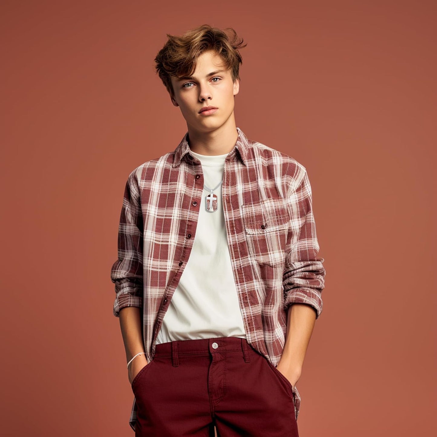 CharmSStory Personalized Photo Necklaces Custom Engraved Name Necklace Memory Keepsake Picture Necklace Pendant Customized Gifts for Women Men