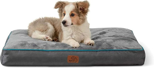 Bedsure Washable Dog Bed Medium Size Dog - 3 Inch Thicken Up to 45lbs Pet Mat Pillows with Removable Washable Cover, Grey
