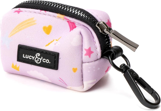Lucy & Co. Unicorn Magic Dog Poop Bag Holder - Leak Proof Dispenser - Hygienic Pet Poop Pickup (Purple & Pink Unicorns)