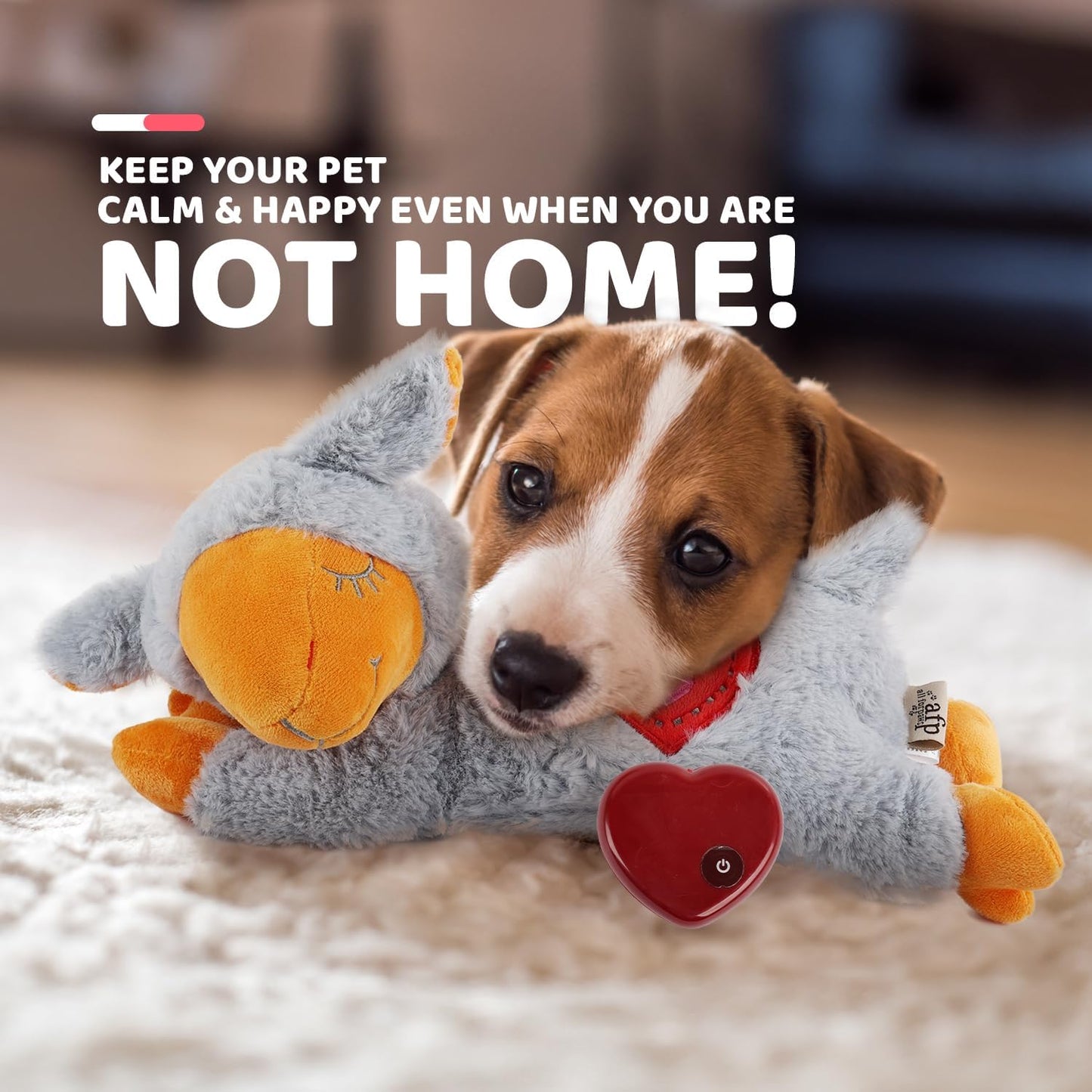 ALL FOR PAWS Heart Beat Dog Toy, Puppy Sleeping Buddy Cuddle Toy Dog Soothing Plush Toy, Crate Training Puppy Stuffed Animal Gift Toys for Your Furry Friend