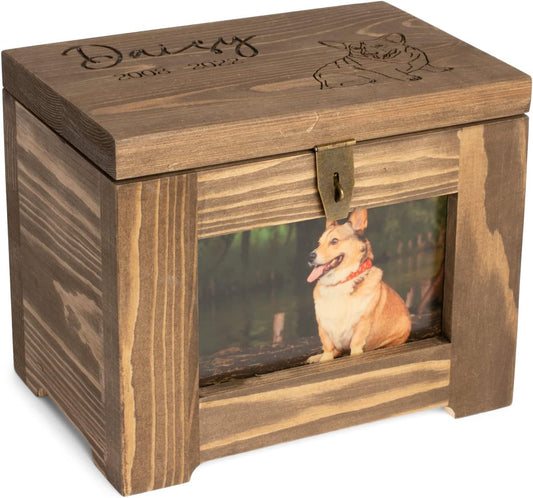Personalized Pet Memory Box/Urn with Name and Dog Breed Picture Option