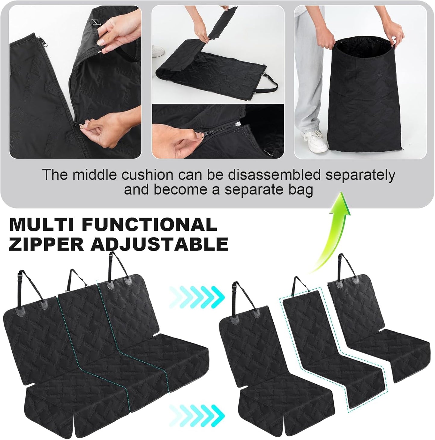 Dog Car Seat Cover for Back Seat, Waterproof & Scratch - Resistant Pet Seat Protector with Elastic Straps, Universal Fit for Ford F - Series/Toyota Tacoma/Ram Pickup & More Trucks